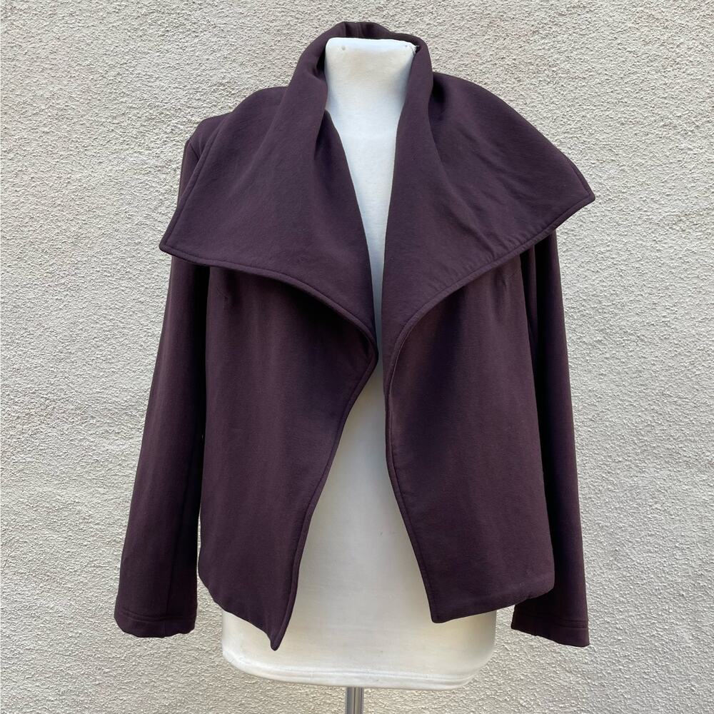 Vulin Purple Wide Collar Open Sweatshirt Cardigan 40/L